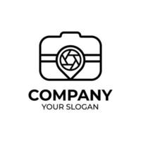 Camera pin logo design vector