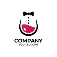 Wine bar party logo design vector