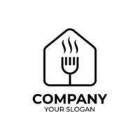 diseño de logotipo de comida de cocina vector