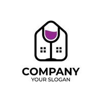 Wine home logo design vector