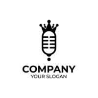 King mic logo design vector