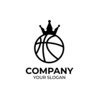 diseño de logotipo de baloncesto rey vector