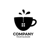 Tea house logo design vector