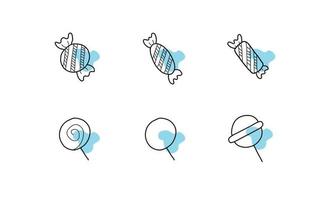 candy icon set vector
