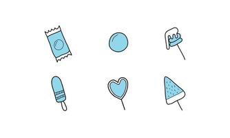 candy icon set vector