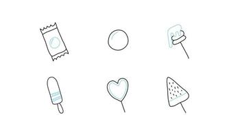 candy icon set vector