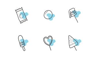 candy icon set vector