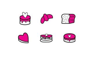 set of sweet cake icons vector