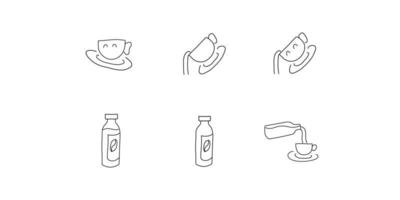 sets of handdrawn style coffee icon vector