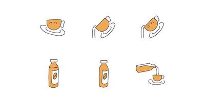 sets of handdrawn style coffee icon vector