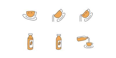 sets of handdrawn style coffee icon vector