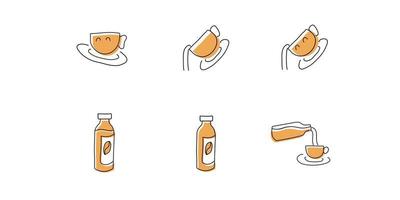 sets of handdrawn style coffee icon vector