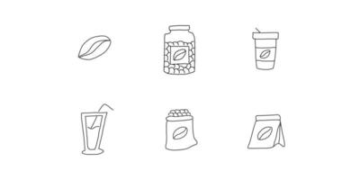 sets of handdrawn style coffee icon vector