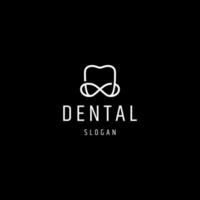 plantilla de diseño de icono de logotipo dental infinito abstracto vector