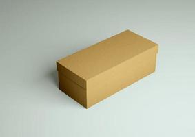 Cardboard shoe box on a neutral background 3d render photo