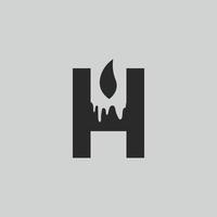 initial letter logo H candle logo design Vector Icon template