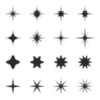 conjunto de iconos de estrellas negras. vector