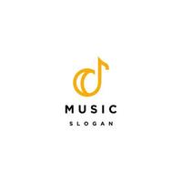 plantilla de diseño de icono de logotipo de nota musical vector