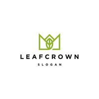 Leaf crown logo icon design template vector