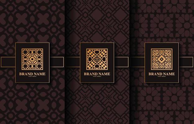 Set of luxury retro labels with calligraphic vector logo. Antique monogram collection