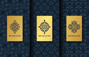 Set of luxury retro labels with calligraphic vector logo. Antique monogram collection.