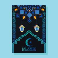 colorful ramadan kareem islamic poster vector