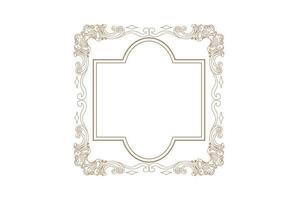 Luxury Antique Old Golden Vintage Blank Frame Border Ornament Logo Design Vector