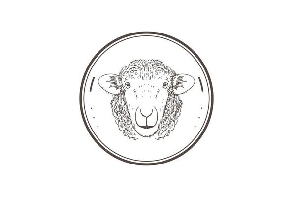 Vintage Retro Sheep Lamb Livestock Farm Badge Emblem Stamp Label logo design