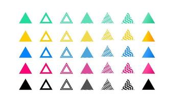 Set of triangle Icon Abstract Symbols Geometric for Graphic Elements Decoration Gradient vector