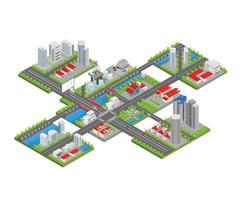 Illustration  mining sites in urban areas in isometric style vector