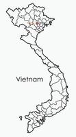 mapa de dibujo a mano alzada de garabatos de vietnam. vector