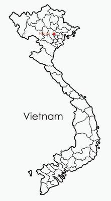 Doodle freehand drawing map of Vietnam.