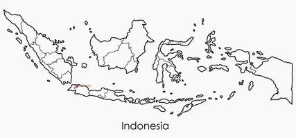 mapa de dibujo a mano alzada de indonesia. vector