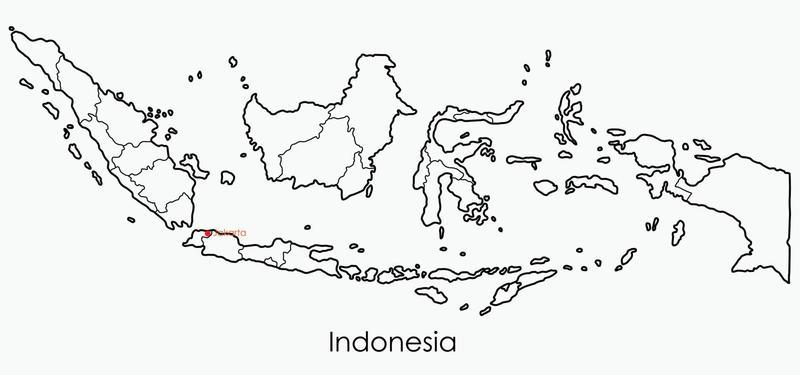 Doodle freehand drawing map of Indonesia.