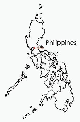 Doodle freehand drawing map of Philippines.