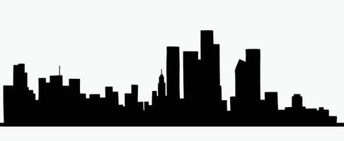 Modern cityscape skyline outline doodle drawing on white background. vector