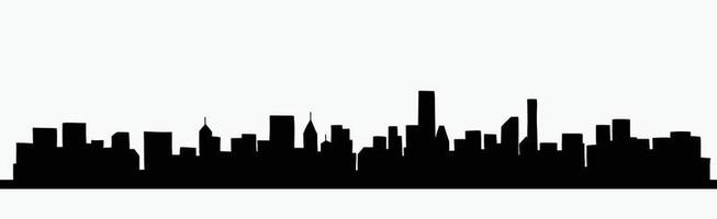 Modern cityscape skyline outline doodle drawing on white background. vector