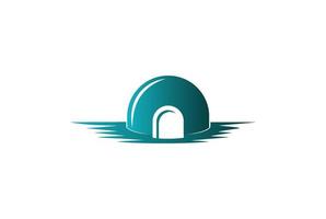 Simple Minimalist Ice Inuit Igloo House Logo Design Vector