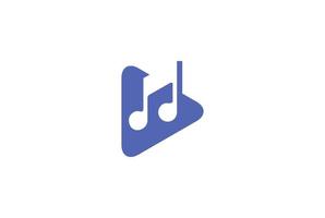 Play Music Video Media Player App Button Icon Logo Design Vector