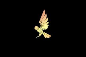 vector de diseño de logotipo de monograma de halcón de águila voladora dorada de lujo