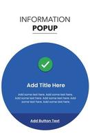 Circular information popup design for web and app vector