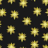 Flat drawing vector design, Yellow seamless flowers pattern for decoration background.
