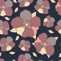 Seamless drawing different flowers, Vector drawing pattern design for fashion clothes, wallpaper, decoration background.