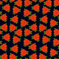 Seamless red flower pattern. vector