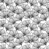 Seamless outline petals flower, Vector drawing pattern design for fashion clothes, wallpaper, decoration background.