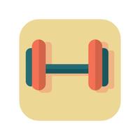 Abstract button icon sport dumbbell on white background - Vector