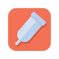 Abstract button icon medical syringe on white background - Vector