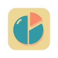 Abstract button statistic circle icon on white background - Vector