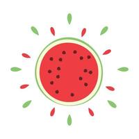 Abstract icon juicy watermelon with splash on white background - Vector