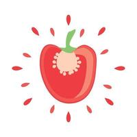 Abstract icon juicy bell pepper with splash on white background - Vector